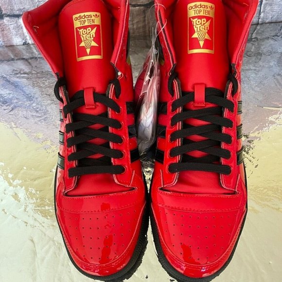 NWT- Mens Adidas Top Ten High OG #FV5501-Scarlet/Black Size 12.5 - Picture 8 of 13